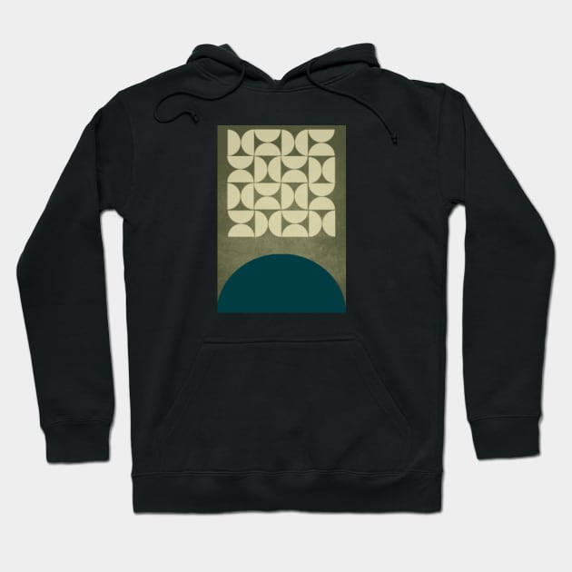 Abstract geo store print hooded sweatshirt